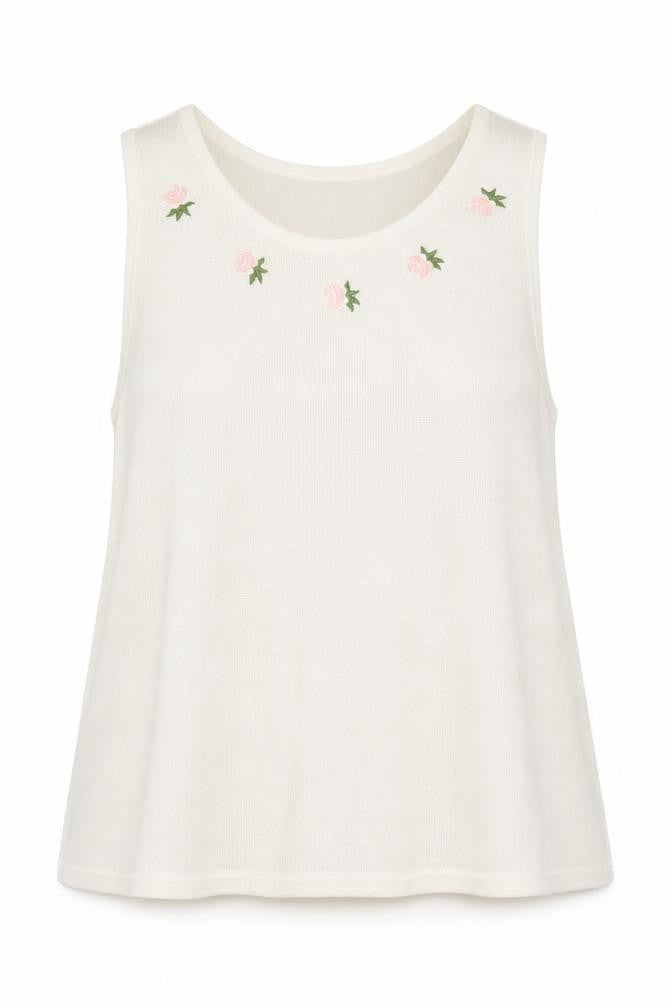 Front view of Kaleidoscope women’s ivory viscose basic blouse, size UK 14, round neck