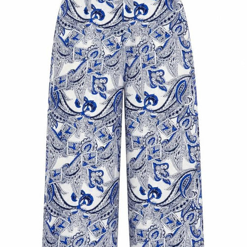 Love Womens Blue Paisley Polyester Trousers  Size S L30 in Regular Zip