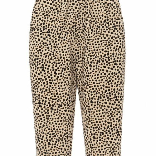 Monki Womens Brown Animal Print Polyester Trousers  Size 4 L25 in Regular