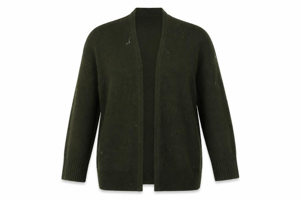 Oasis Womens Green V-Neck  Acrylic Cardigan Jumper Size S
