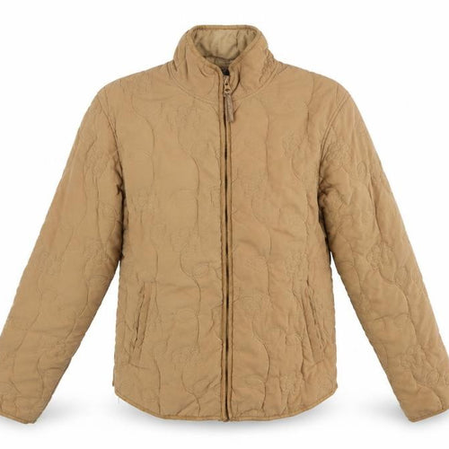 Jack Turply Womens Beige Floral  Quilted Jacket Size 12  Zip