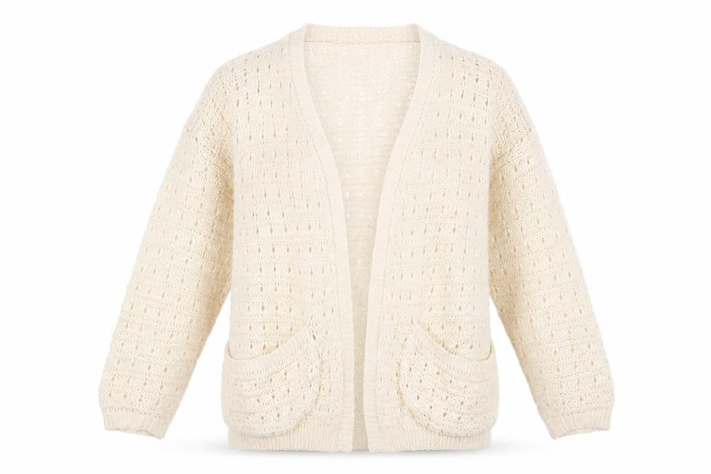 G21 Womens Ivory V-Neck  Acrylic Cardigan Jumper Size 12