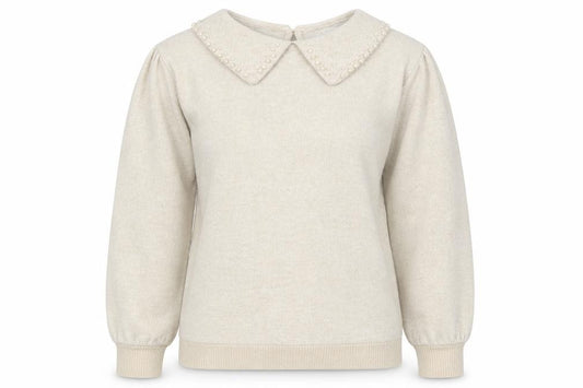 Front view of Papaya women’s beige polyester pullover sweatshirt, size UK 10, pullover