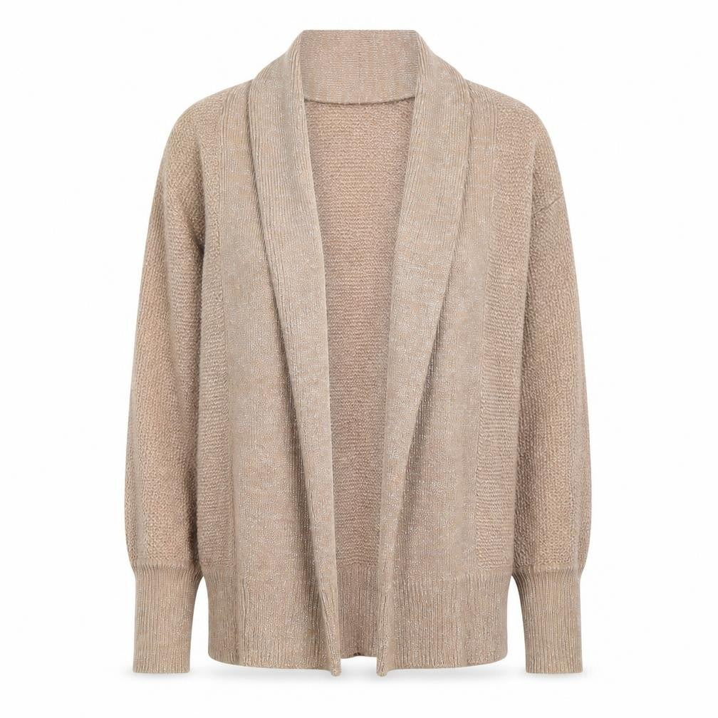 M&S Womens Beige V-Neck  Cotton Cardigan Jumper Size 10