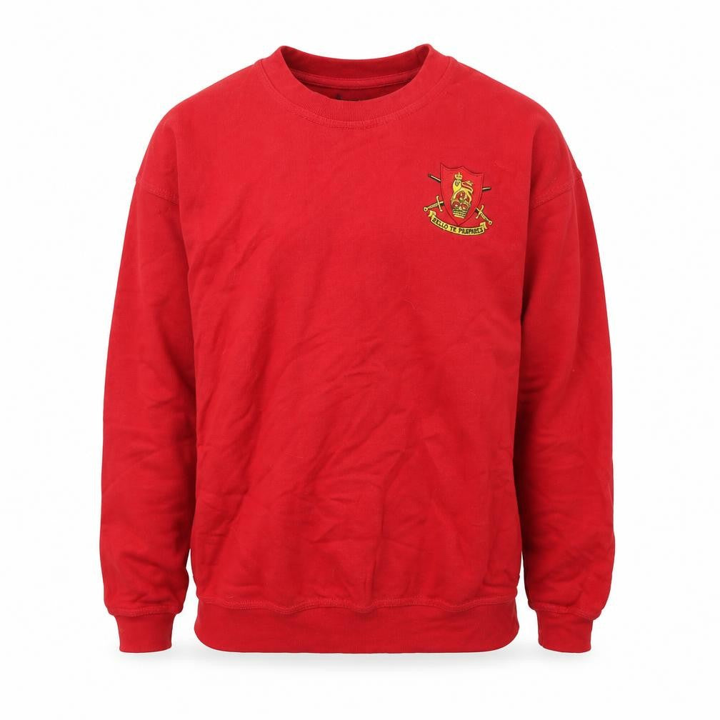 Front view of Orn men’s red round neck cotton jumper, size S