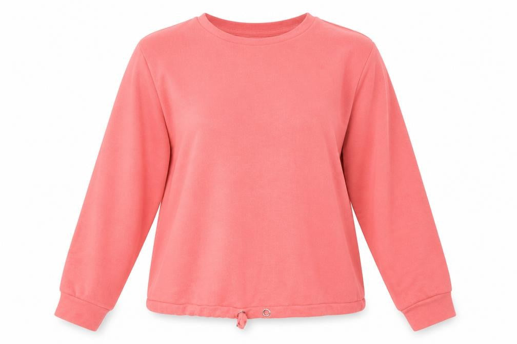 Front view of George women’s pink round neck viscose jumper, size UK 12