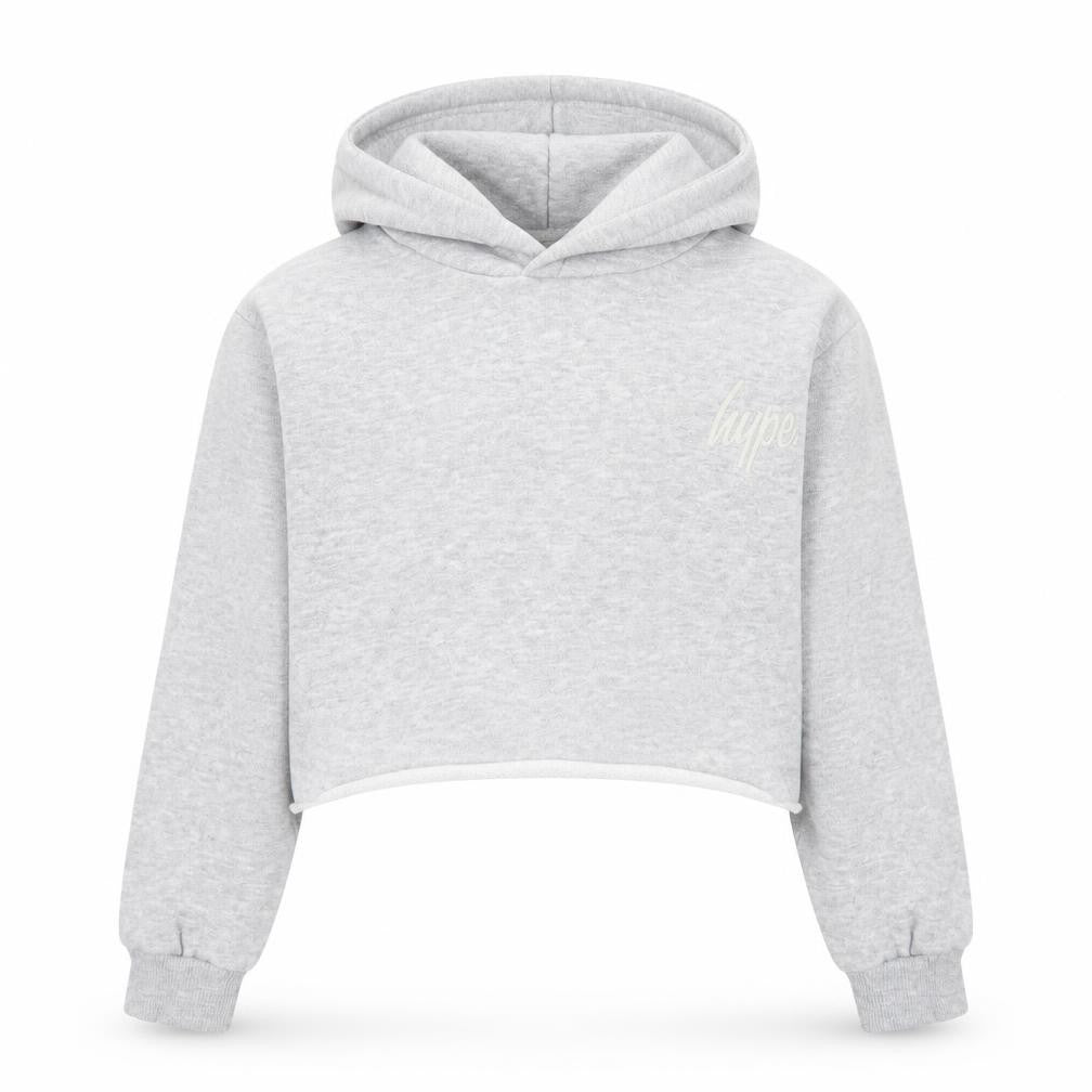 Hype Girls Grey  Cotton Pullover Hoodie Size 11 Years