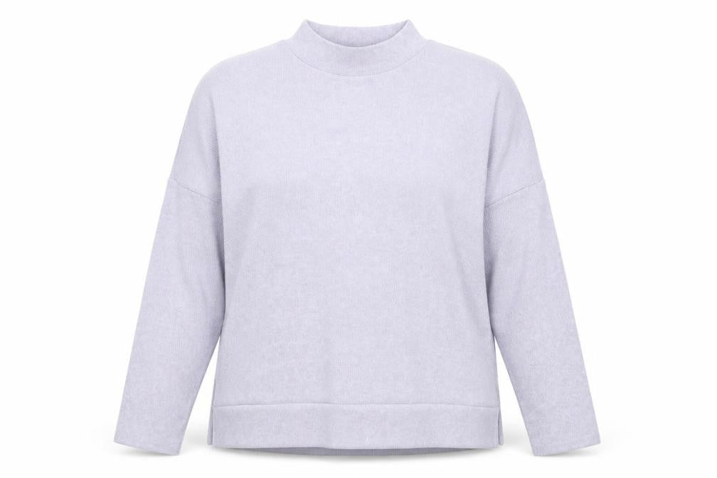 Front view of New Look women’s purple round neck polyester jumper, size M