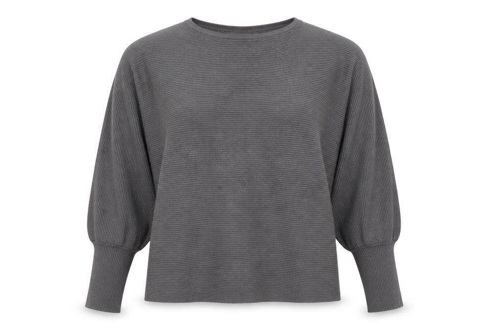 Front view of Primark women’s grey round neck viscose jumper, size XL