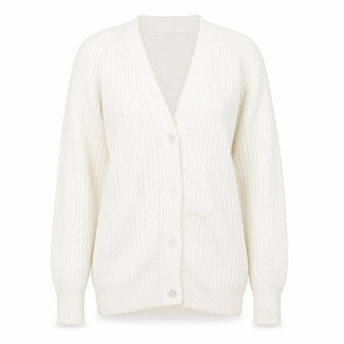 Morley Womens Ivory V-Neck  Acrylic Cardigan Jumper Size 10