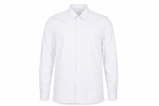 Front view of Romario women’s white polyester basic button-up, size UK 14, collared