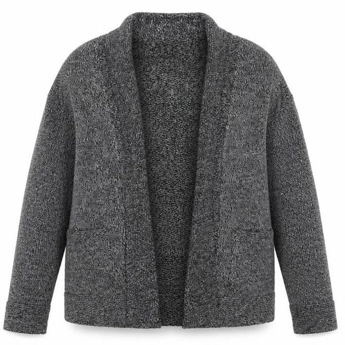 Plum Tree Womens Grey V-Neck  Acrylic Cardigan Jumper Size L