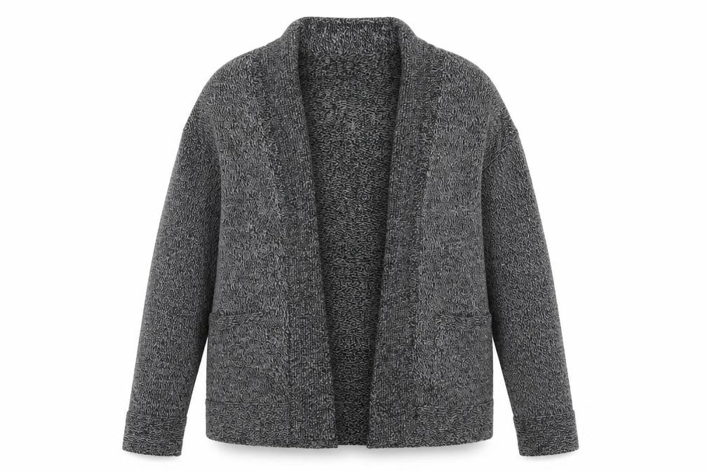 Plum Tree Womens Grey V-Neck  Acrylic Cardigan Jumper Size L