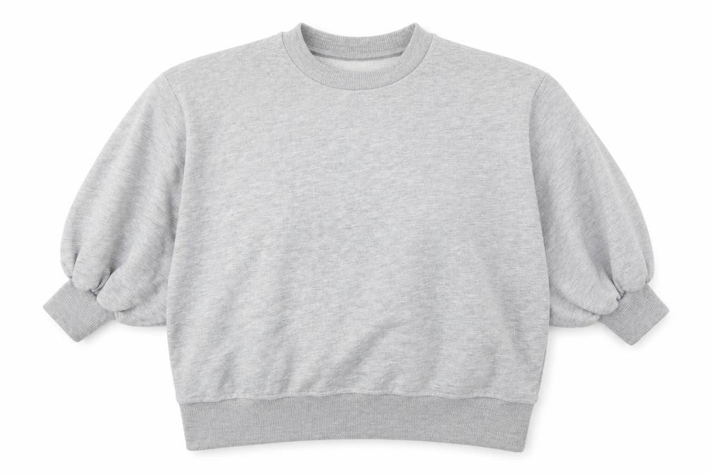 Front view of ASOS women’s grey cotton pullover sweatshirt, size UK 8, pullover