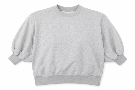 Front view of ASOS women’s grey cotton pullover sweatshirt, size UK 8, pullover