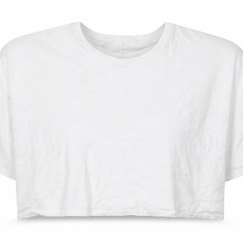 ASOS Womens White  Cotton Cropped T-Shirt Size 30 Round Neck