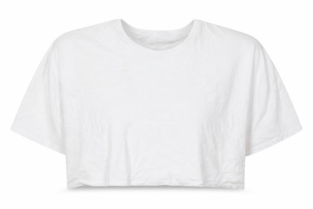 ASOS Womens White  Cotton Cropped T-Shirt Size 30 Round Neck