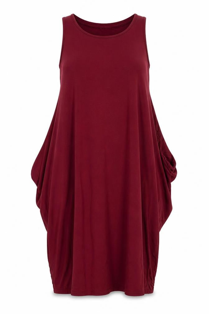 Boohoo Womens Red  Viscose Tank Dress  Size M  Round Neck Pullover