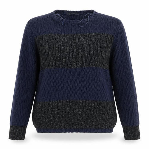 M&S Woman Womens Blue Crew Neck  Cotton Pullover Jumper Size 8