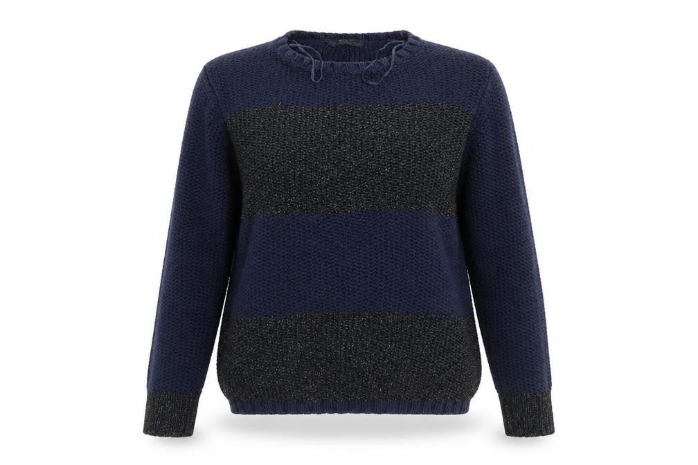 M&S Woman Womens Blue Crew Neck  Cotton Pullover Jumper Size 8