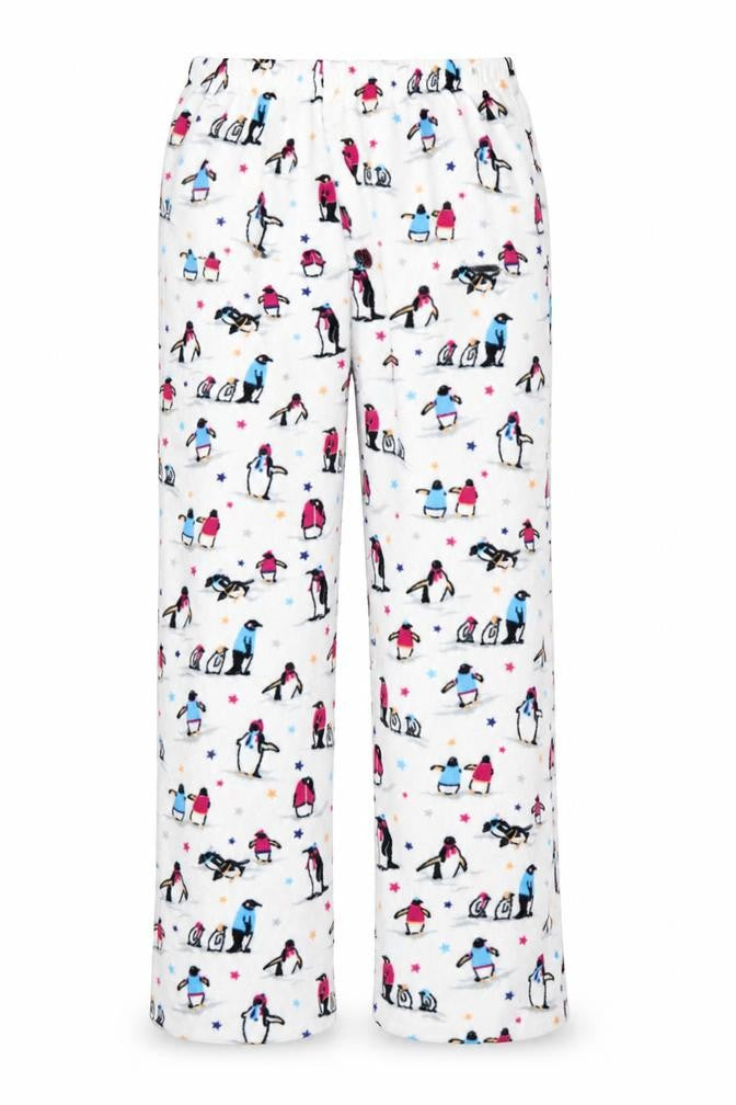EWM Womens White Solid Polyester Chemise Pyjama Pants Size 12   - Penguin