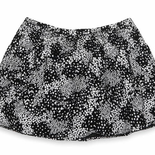 M&S Girls Black Floral Viscose Mini Skirt Size 7 Years  Regular