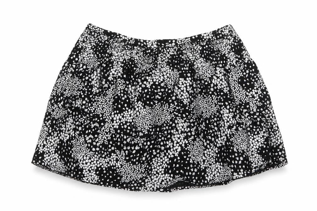 M&S Girls Black Floral Viscose Mini Skirt Size 7 Years  Regular