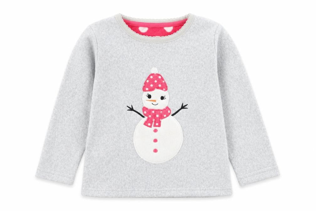 Front view of Young Dimension girls’ grey solid polyester top pyjama top, size 2-3, years