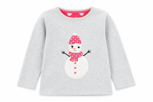 Front view of Young Dimension girls’ grey solid polyester top pyjama top, size 2-3, years