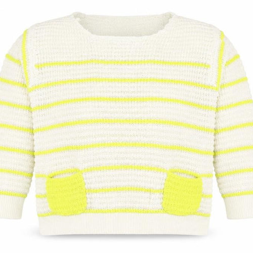 Originals Womens Ivory Round Neck Striped Acrylic Pullover Jumper Size XL