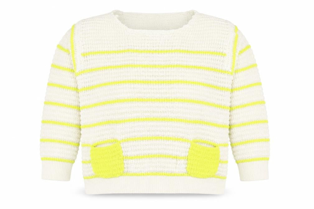 Originals Womens Ivory Round Neck Striped Acrylic Pullover Jumper Size XL