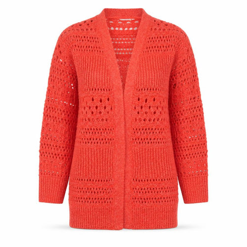 Papaya Womens Red V-Neck Striped Polyester Cardigan Jumper Size S