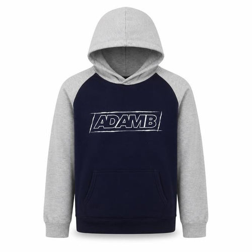 Awdis Boys Blue Colourblock Cotton Pullover Hoodie Size 12-13 Years