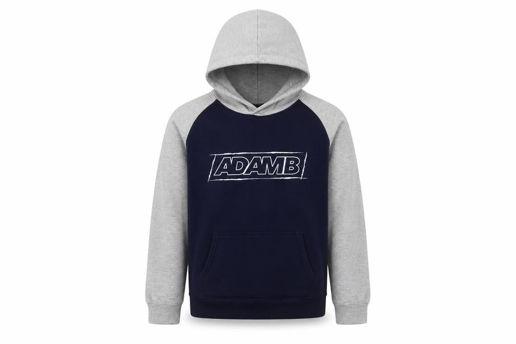 Awdis Boys Blue Colourblock Cotton Pullover Hoodie Size 12-13 Years