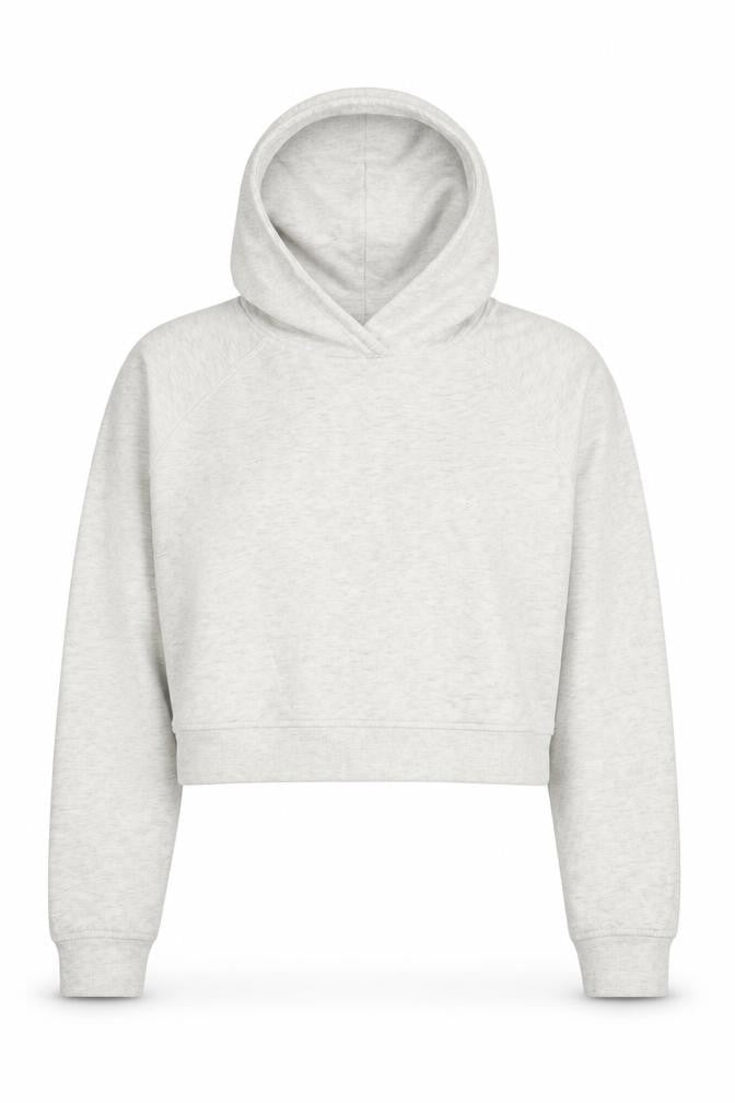 Front view of H&M women’s grey cotton pullover hoodie, size XS, pullover