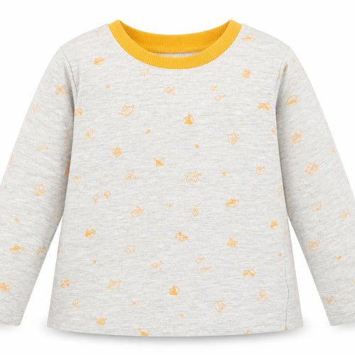 George Baby Grey Spotted Cotton Basic T-Shirt Size 18-24 Months Crew Neck