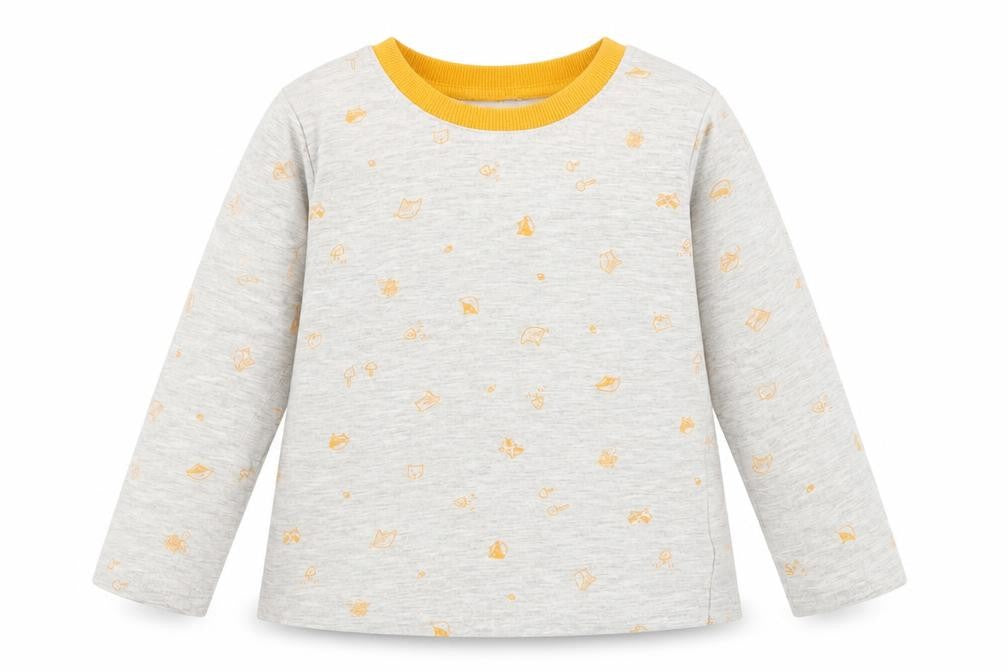 George Baby Grey Spotted Cotton Basic T-Shirt Size 18-24 Months Crew Neck