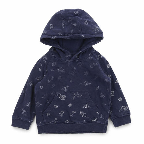 Matalan Boys Blue  Cotton Henley Hoodie Size 2-3 Years