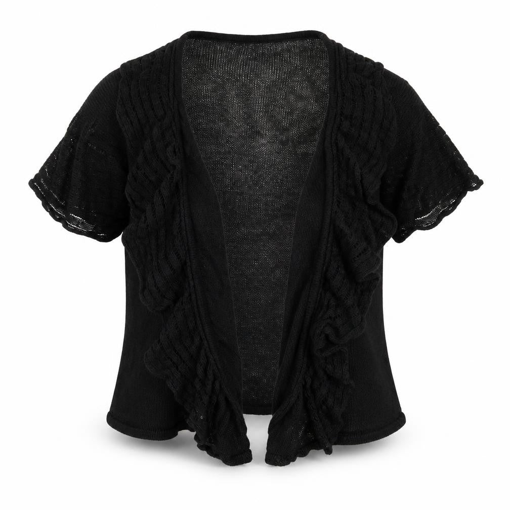 Marks & Spencer Womens Black Round Neck  Linen Cardigan Jumper Size 12