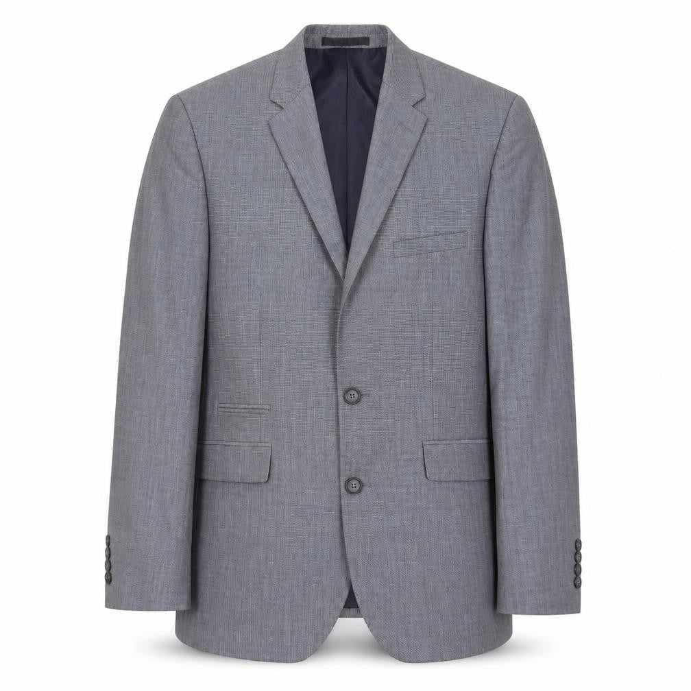 Front view of Burton men’s grey polyester jacket suit jacket, size 42, - tailored fit
