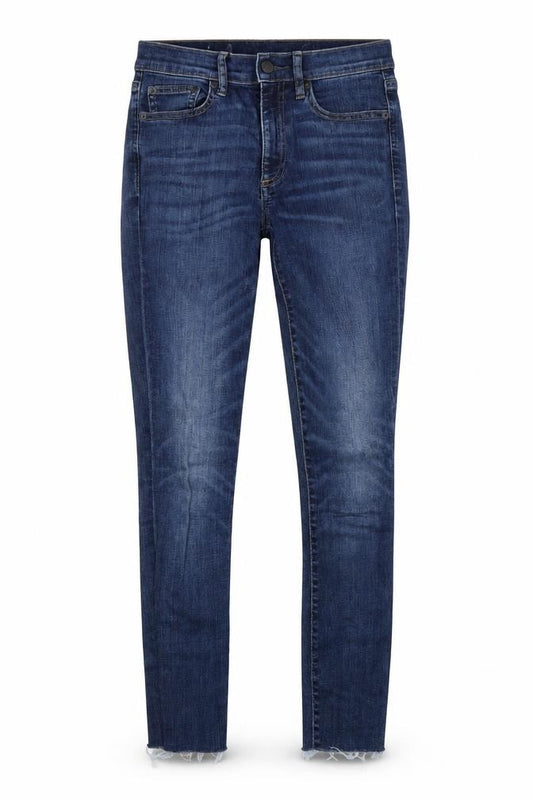 Front view of Gap women’s blue cotton skinny jeans, size UK 26, in, 28-inch leg regular