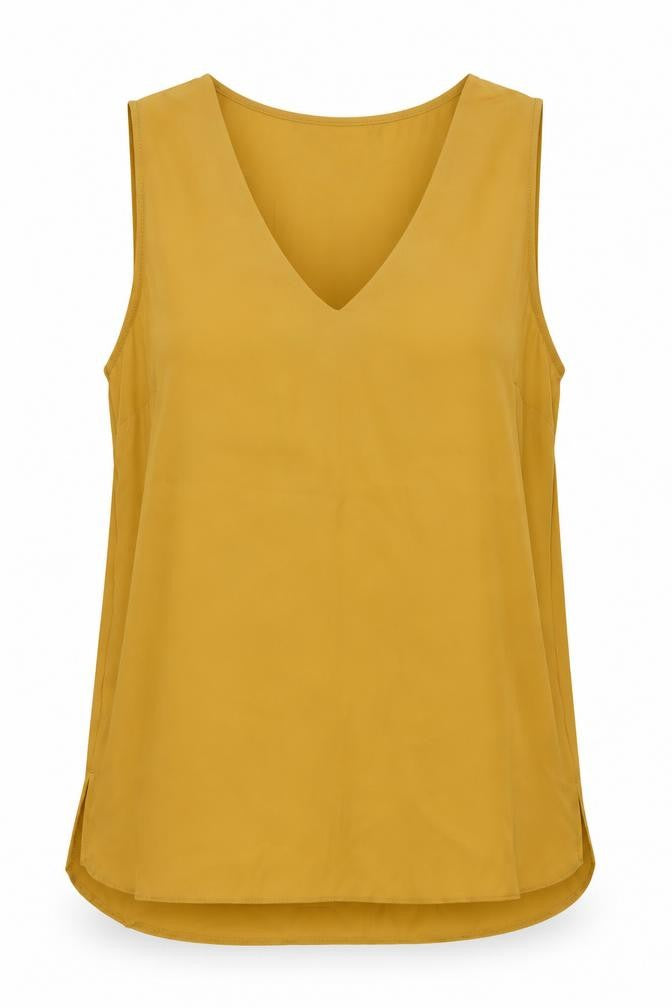 Primark Womens Yellow  Polyester Basic Button-Up Size 10 V-Neck
