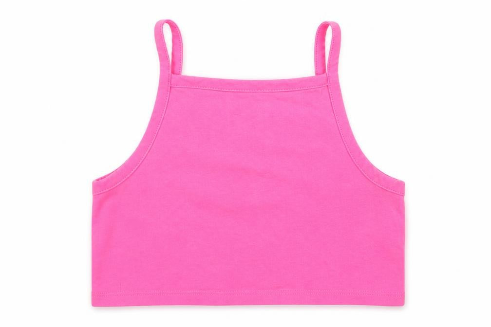 Zara Girls Pink  Cotton Cropped Tank Size 10 Years Square Neck Pullover