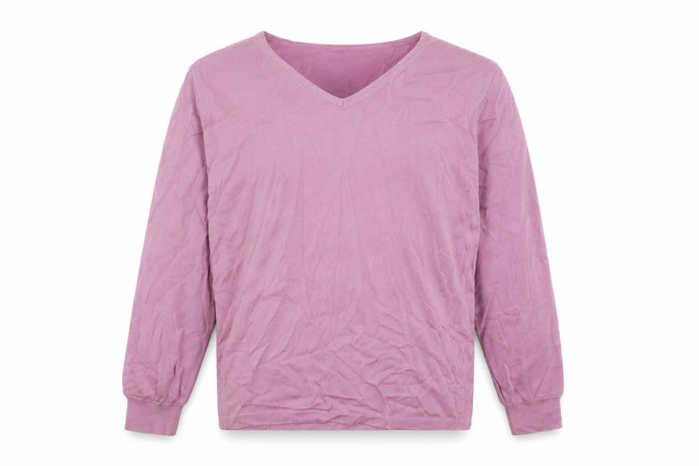Front view of Penny Plain women’s pink wool pullover sweatshirt, size XL, pullover