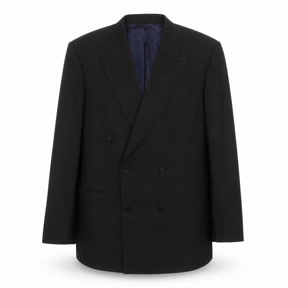 Front view of Marks & Spencer men’s blue wool jacket suit jacket, size 42