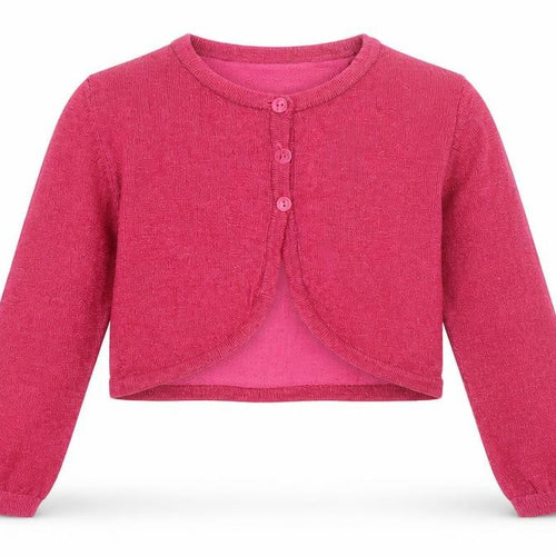 girls fashion Girls Purple Round Neck  Polyester Blend Shrug Jumper Size 5-6 Years  Button
