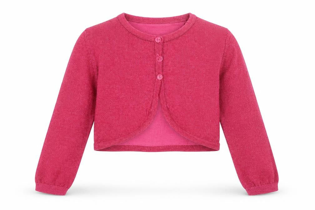 girls fashion Girls Purple Round Neck  Polyester Blend Shrug Jumper Size 5-6 Years  Button