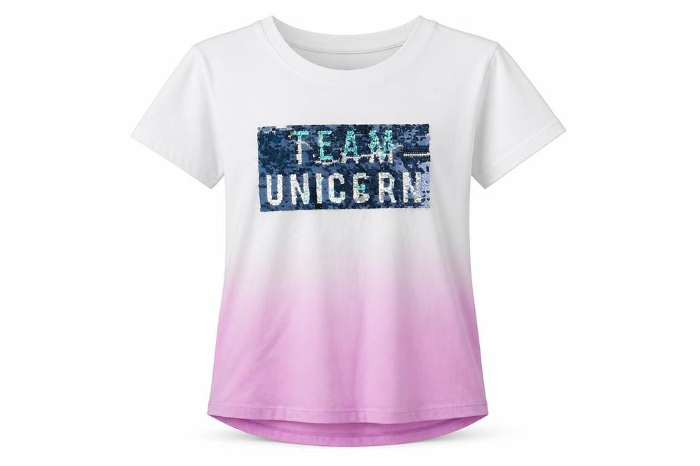 Front view of Gap girls’ white cotton basic t-shirt, size L, round neck