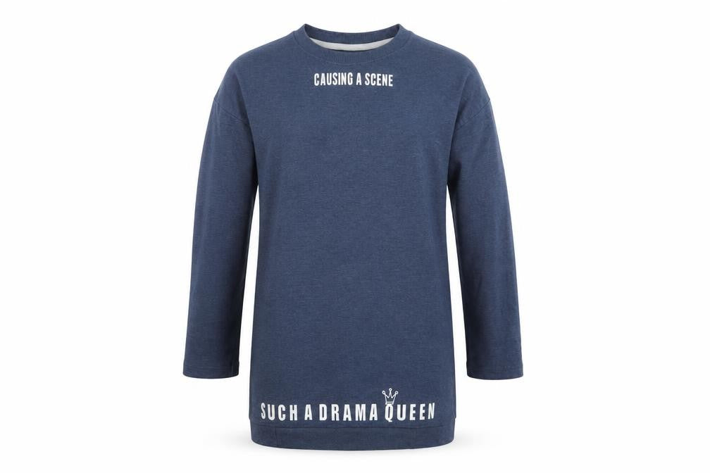 Pep & Co Girls Blue  Cotton Tunic Sweatshirt Size 11-12 Years