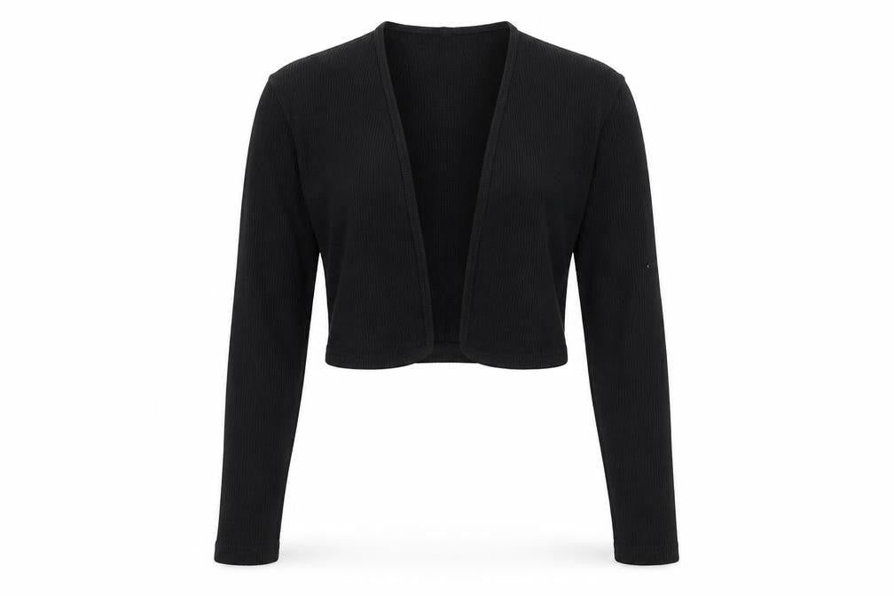 Front view of PRETTYLITTLETHING women’s black polyamide basic t-shirt, size M, v-neck